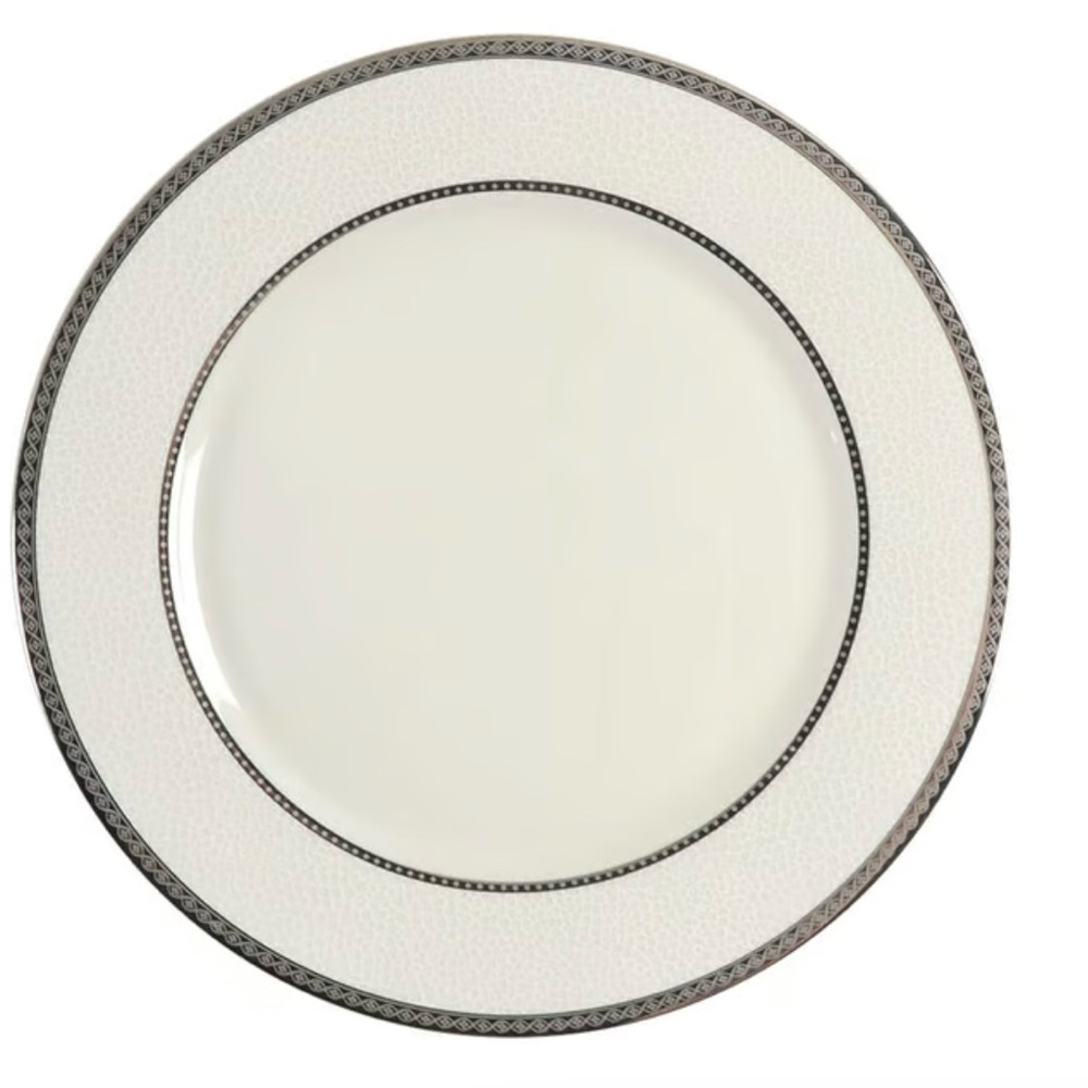Vintage Mikasa Imperial Flair Platinum Chopped Plate 12” ONLY EC L3228